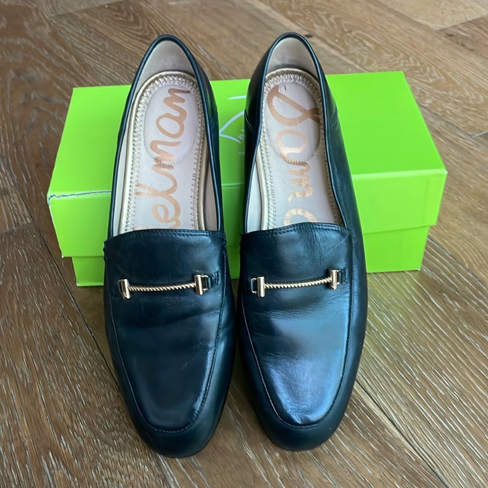 Sam Edelman Loraine Black/Modena Calf Leather Loafers SZ 7.5